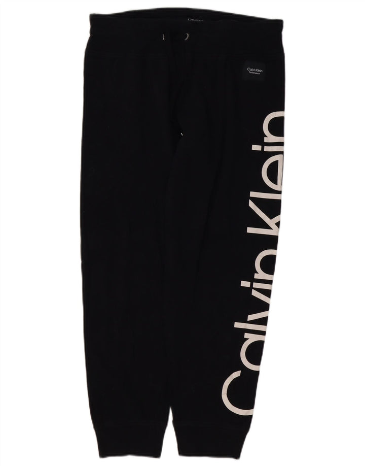 CALVIN KLEIN Pantaloni da tuta con grafica da donna Joggers UK 14 Medium Nero