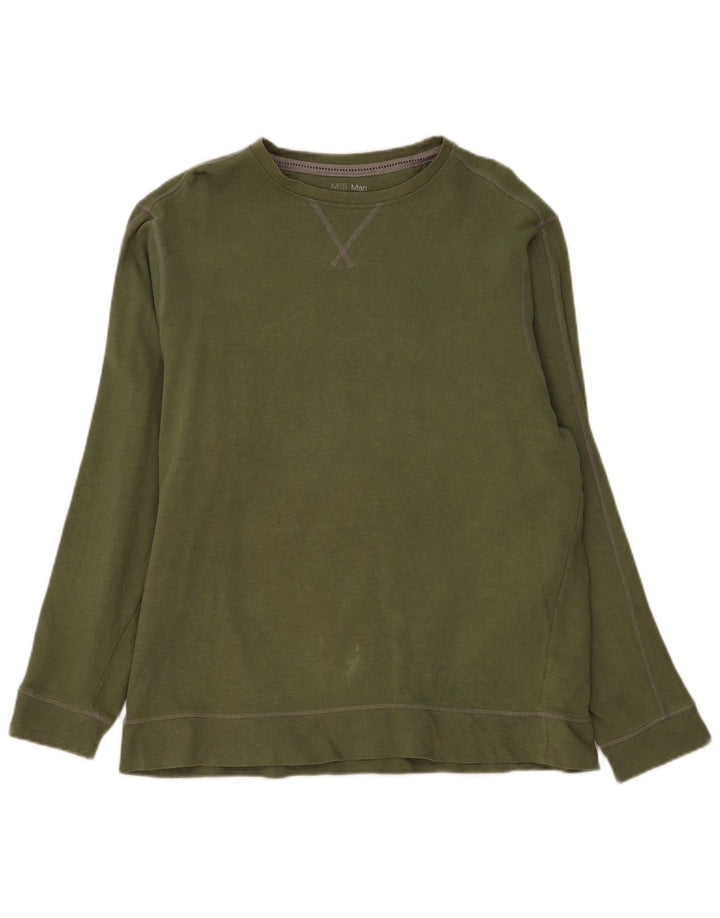 Felpa da uomo Marks & Spencer maglione XL cotone kaki