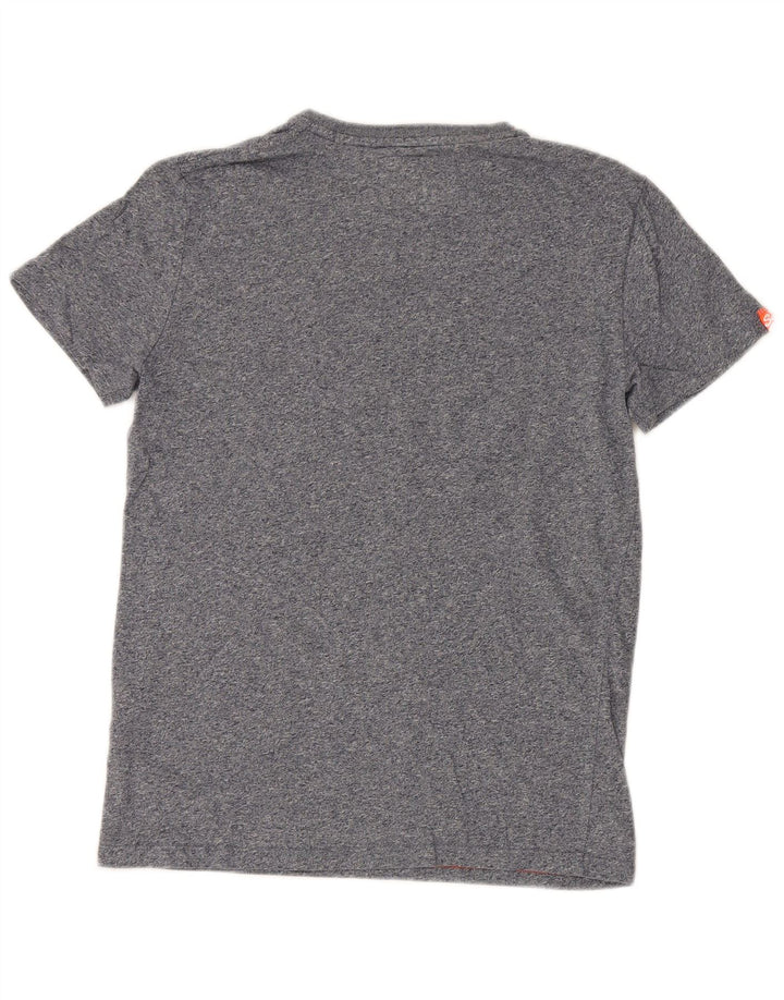 SUPERDRY Mens T-Shirt Top Small Grey Flecked Cotton