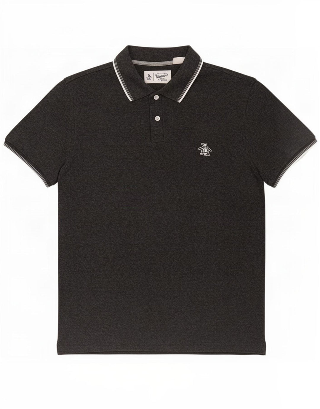 Polo da uomo Penguin in cotone grigio medio