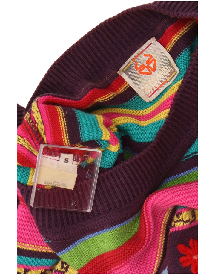 Maglione da donna con scollo a barca Stefanel UK 10 piccolo a righe multicolore
