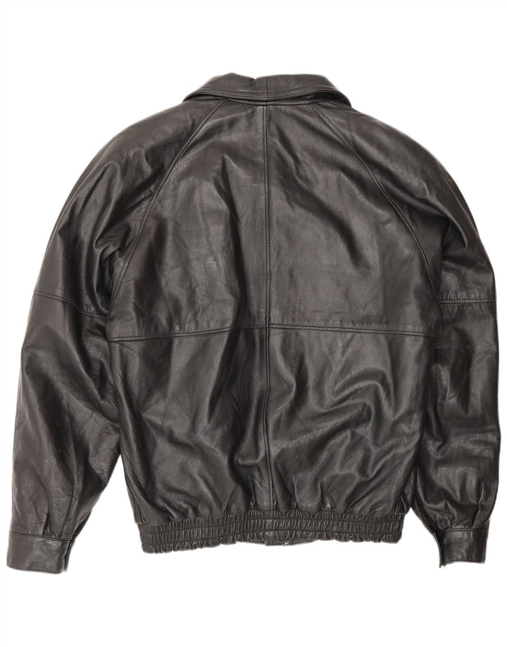 Giacca in pelle vintage da uomo IT 50 grande nera