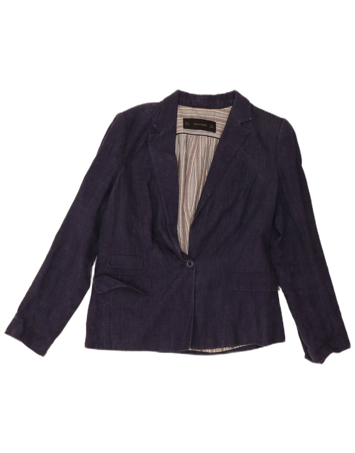 Giacca blazer a 1 bottone da donna Zara UK 16 grande blu navy
