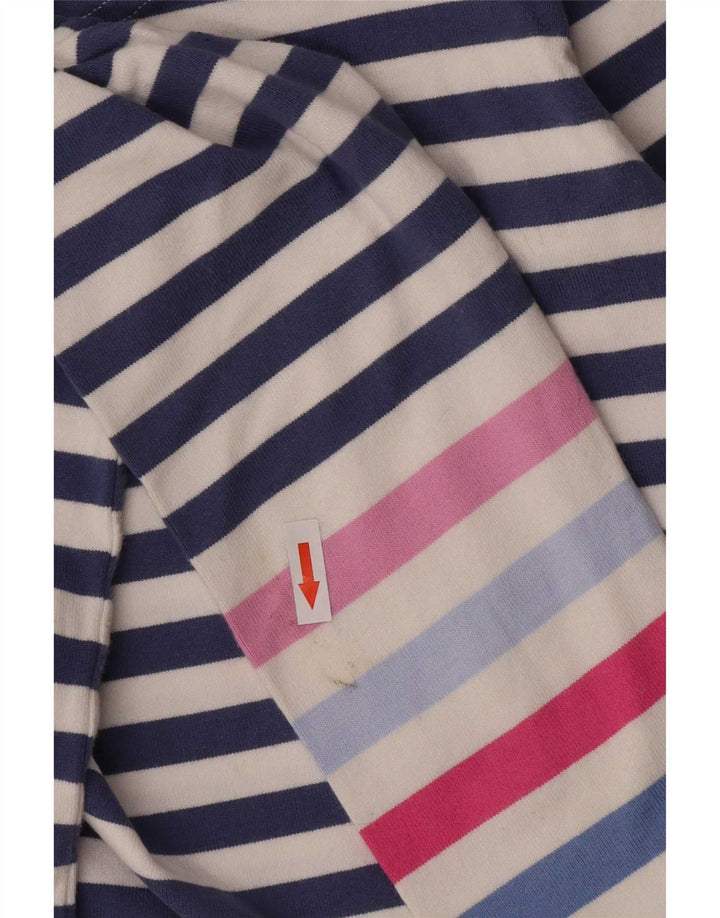Joules Maglia regolare da donna con maniche a 3/4 UK 12 Cotone a righe blu medio