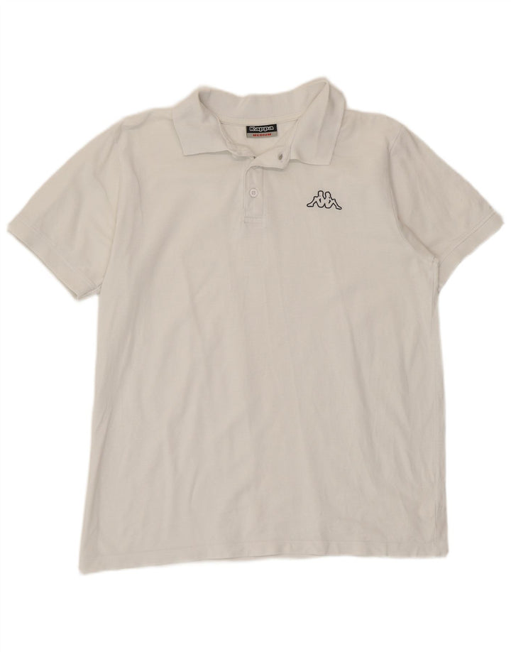 Polo Kappa Uomo Cotone Medio Bianco