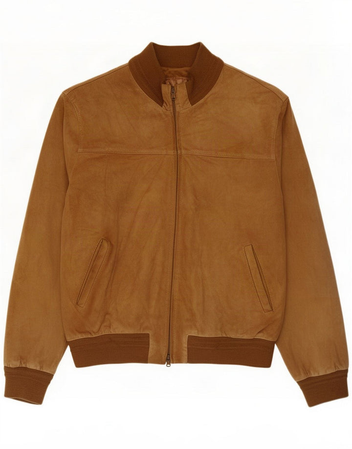 Giubbotto bomber in pelle scamosciata da uomo Dallas IT 52 XL Beige Colourblock