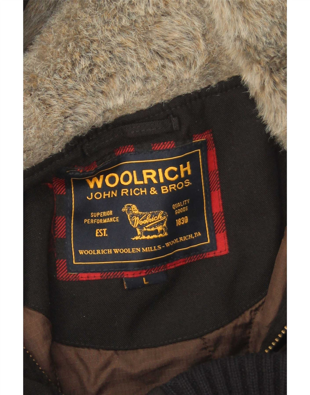 Giubbotto bomber imbottito con cappuccio da uomo Woolrich UK 40 Large nero in poliammide