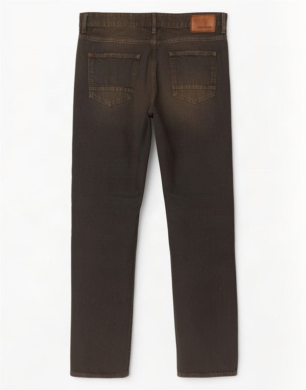 Jeans dritti da uomo Hugo Boss W34 L34 cotone nero