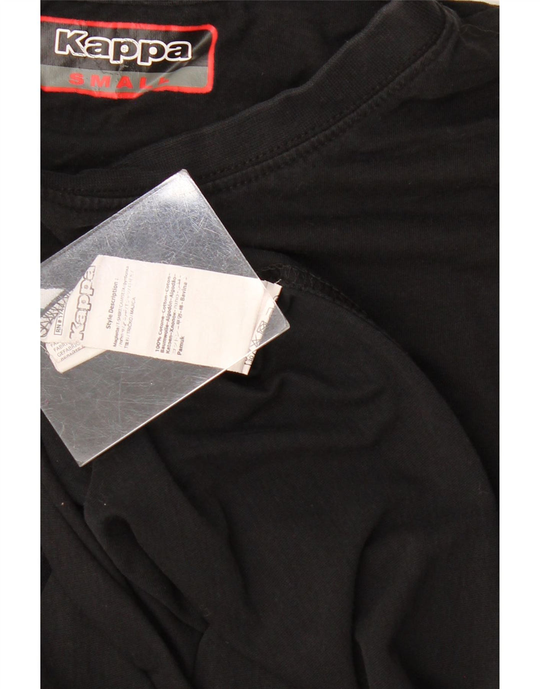 T-shirt grafica da uomo Kappa Top Small in cotone nero