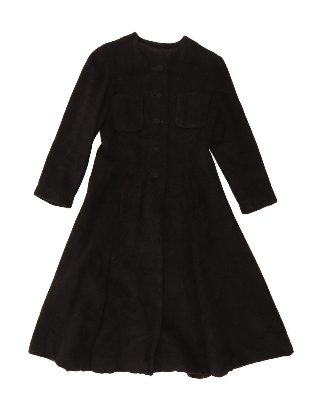 VINTAGE Womens Overcoat UK 4 XS Black Vintage Vintage and Second-Hand Vintage from Messina Hembry 