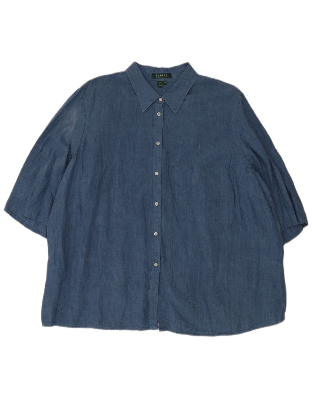 Camicia a maniche corte oversize da donna Ralph Lauren Blusa UK 20 2XL Blu