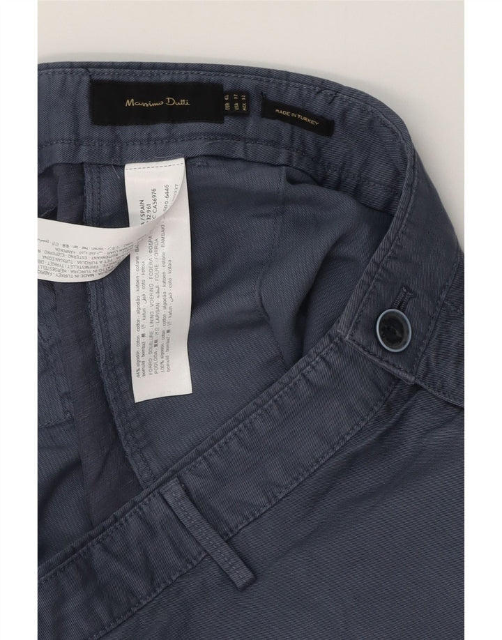 MASSIMO DUTTI Pantaloncini chino da uomo EU 42 Large W32 Cotone blu navy