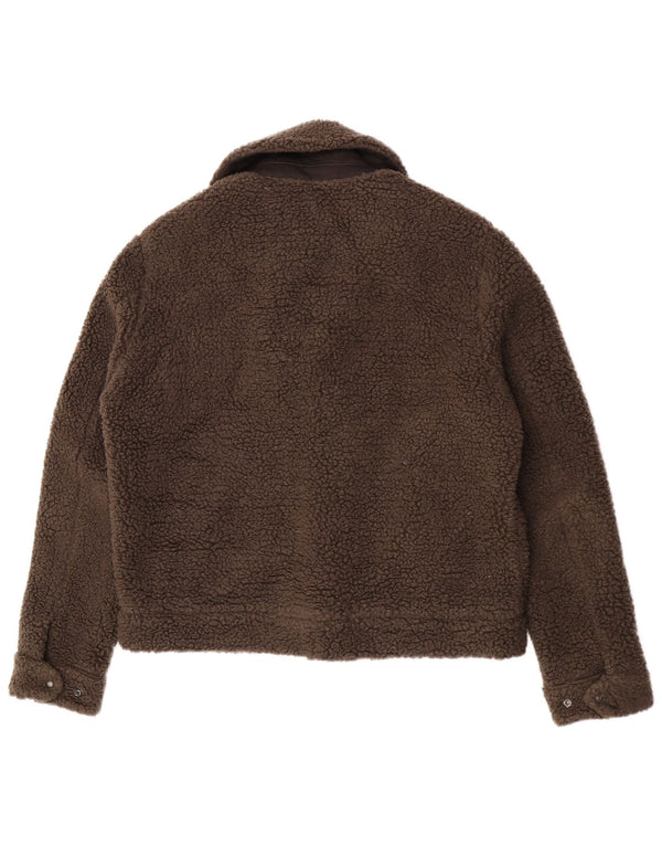 Giubbotto bomber in pile da uomo All Saints UK 42 XL acrilico marrone