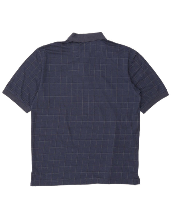 Polo da uomo Izod in cotone a quadri blu navy medio