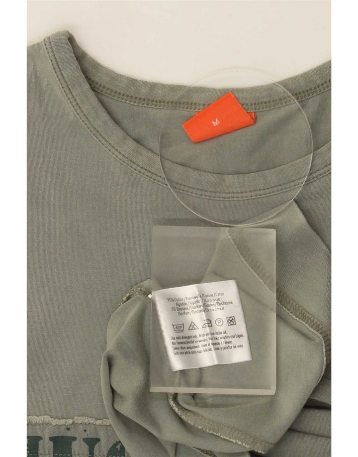 T-shirt grafica da uomo Hugo Boss Top in cotone grigio medio