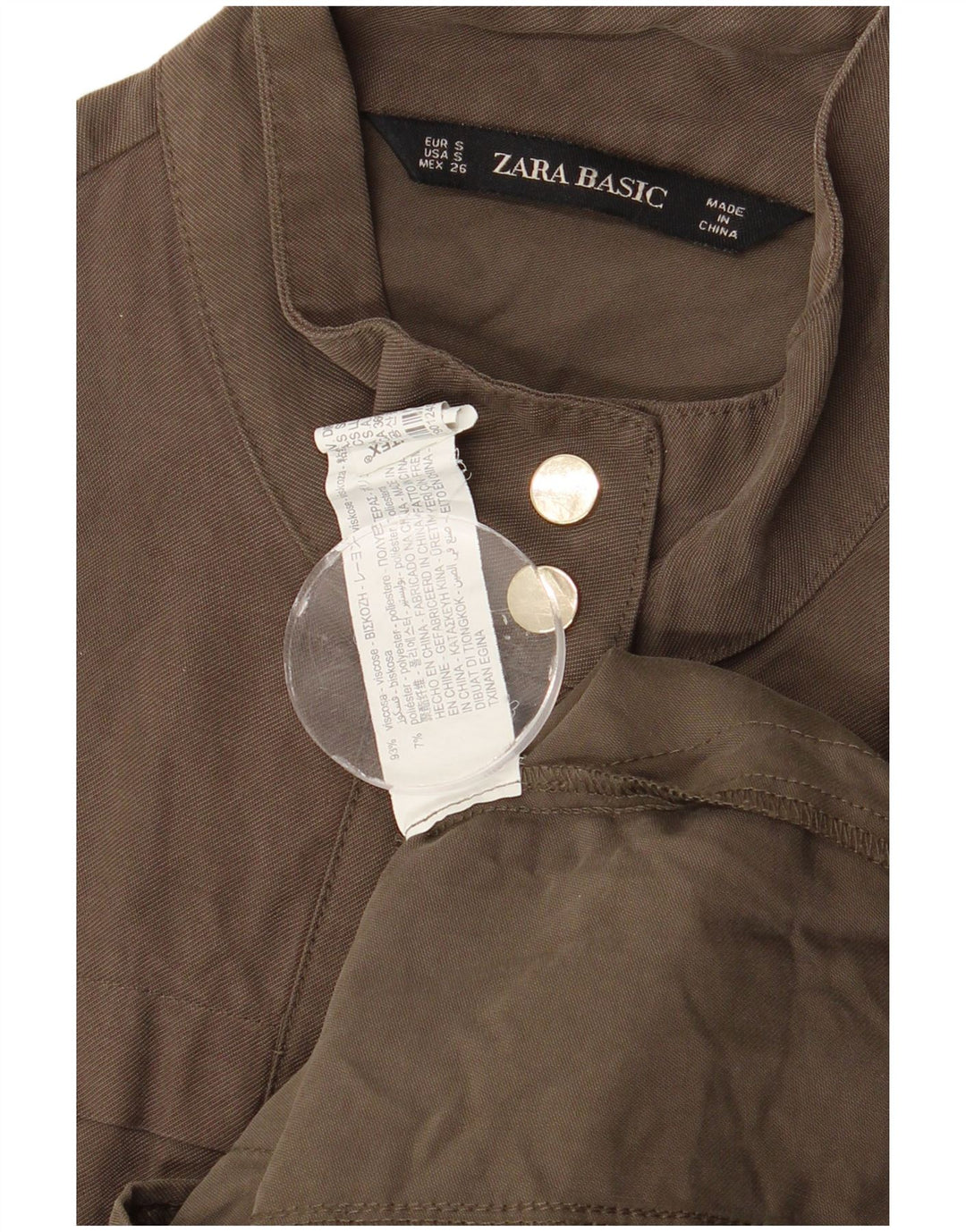 Giacca Utility Zara da donna UK 10 Small Khaki Viscosa