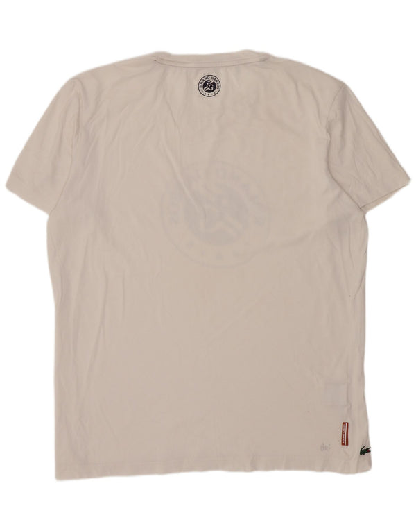 T-shirt grafica da uomo Lacoste taglia superiore 6 XL bianca