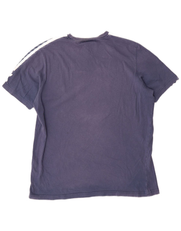 T-shirt grafica da uomo Adidas Top in cotone blu medio