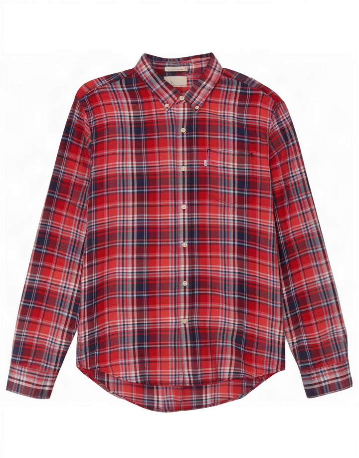 Camicia Levi's da uomo slim fit in flanella XL in cotone scozzese rosso