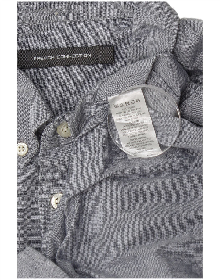 Camicia da uomo French Connection grande in cotone blu