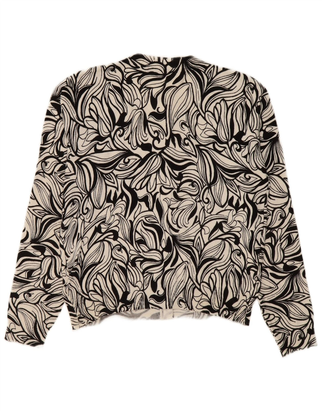 Maglione cardigan da donna Marks & Spencer UK 12 Viscosa floreale nera media