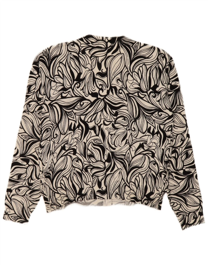 Maglione cardigan da donna Marks & Spencer UK 12 Viscosa floreale nera media