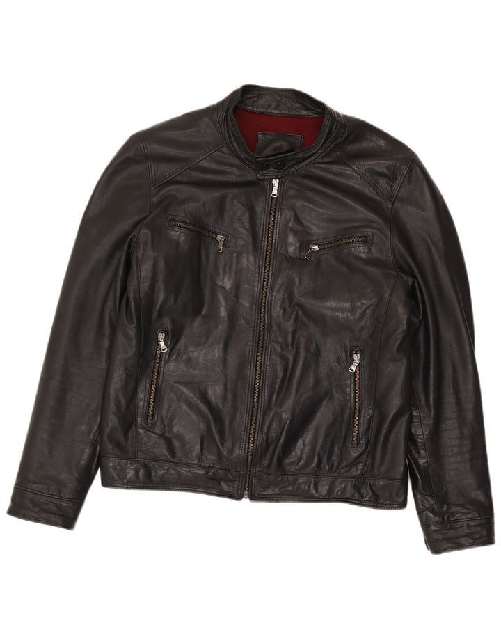 Giacca in pelle vintage da uomo IT 54 XL Nera