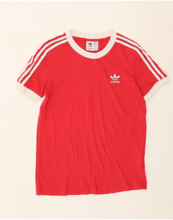 T-shirt Adidas da donna con vestibilità regolare, UK 12, cotone rosa medio