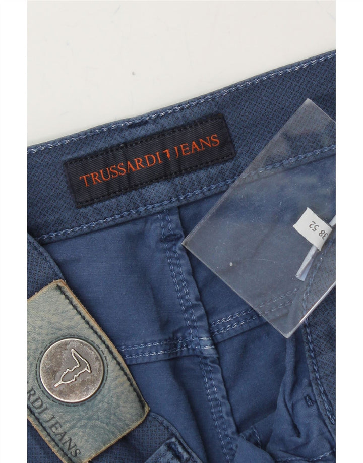 TRUSSARDI Mens Straight Casual Trousers W38 L28 Blue Vintage Trussardi and Second-Hand Trussardi from Messina Hembry 