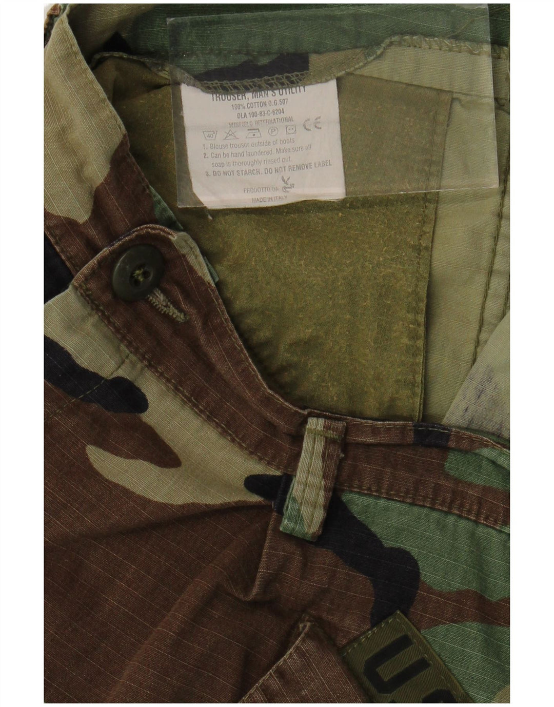 Pantaloncini casual da uomo VINTAGE W38 XL cotone mimetico kaki