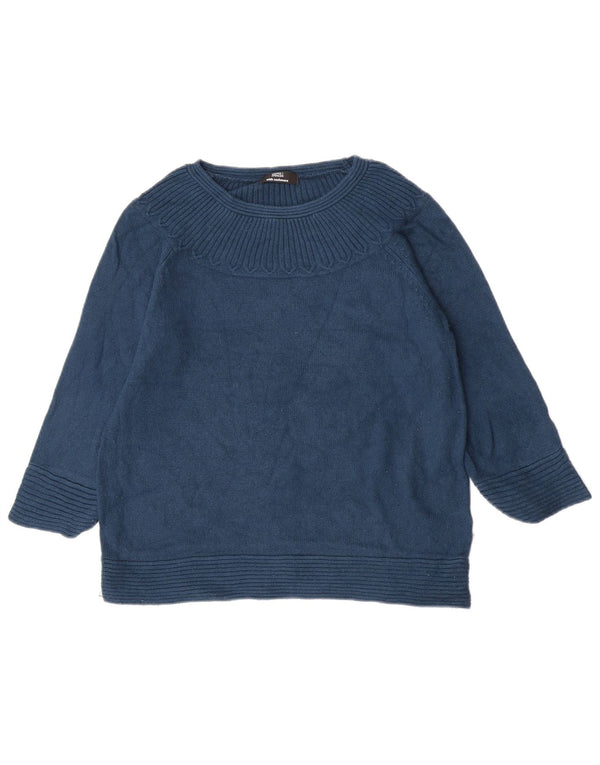Maglione maglione con scollo a barca da donna Marks & Spencer UK 14 Blu medio