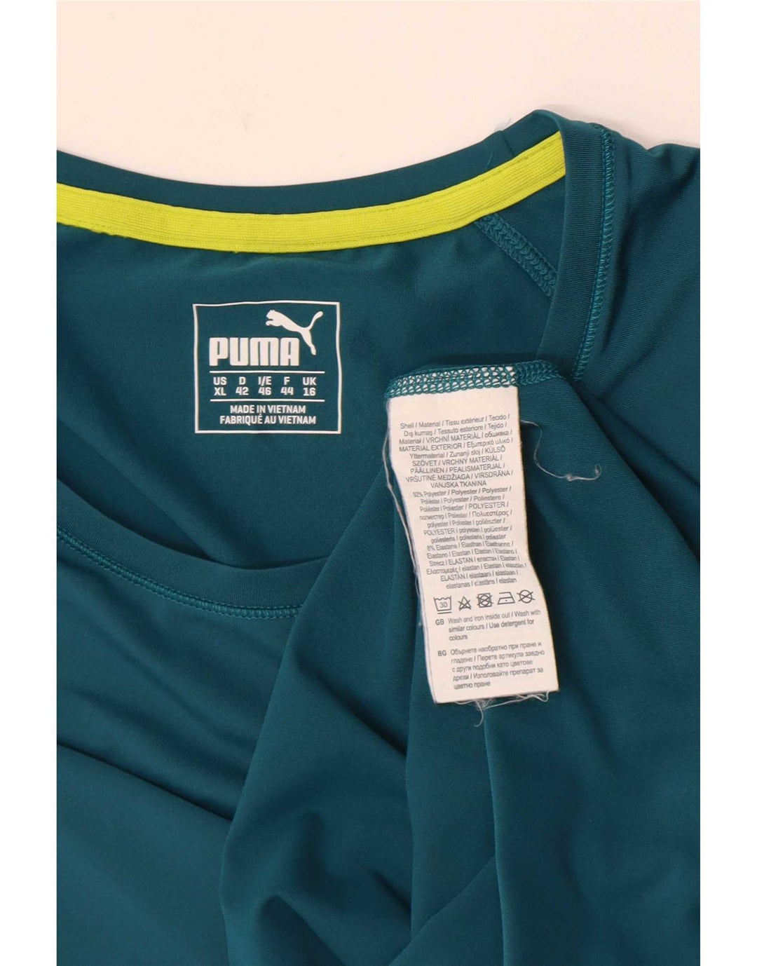 Puma T-shirt da donna Top UK 16 Large Verde Poliestere