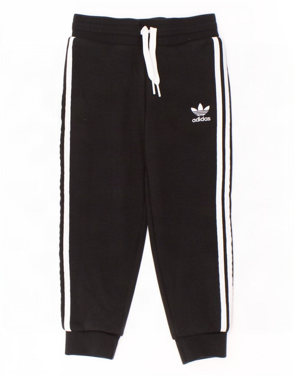 Adidas Boys Tracksuit Trousers Joggers 2-3 Years Black Cotton