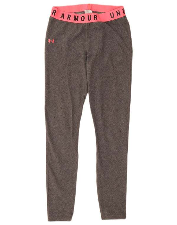 Under Armour Womens Graphic Leggings UK 4 XS Grey Colourblock
