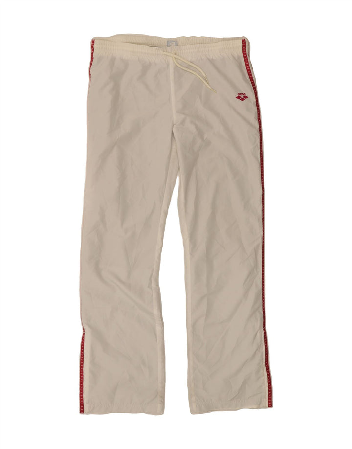 ARENA Mens Tracksuit Trousers Medium  White Polyester Vintage Arena and Second-Hand Arena from Messina Hembry 
