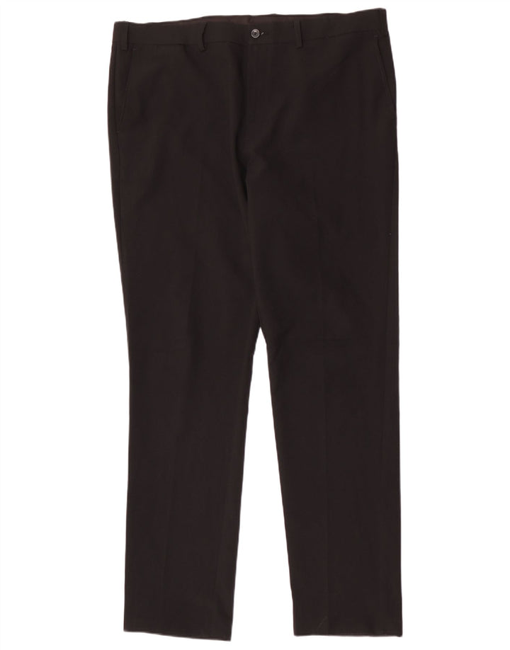 Pantaloni chino slim da uomo Marks & Spencer W38 L33 poliestere nero