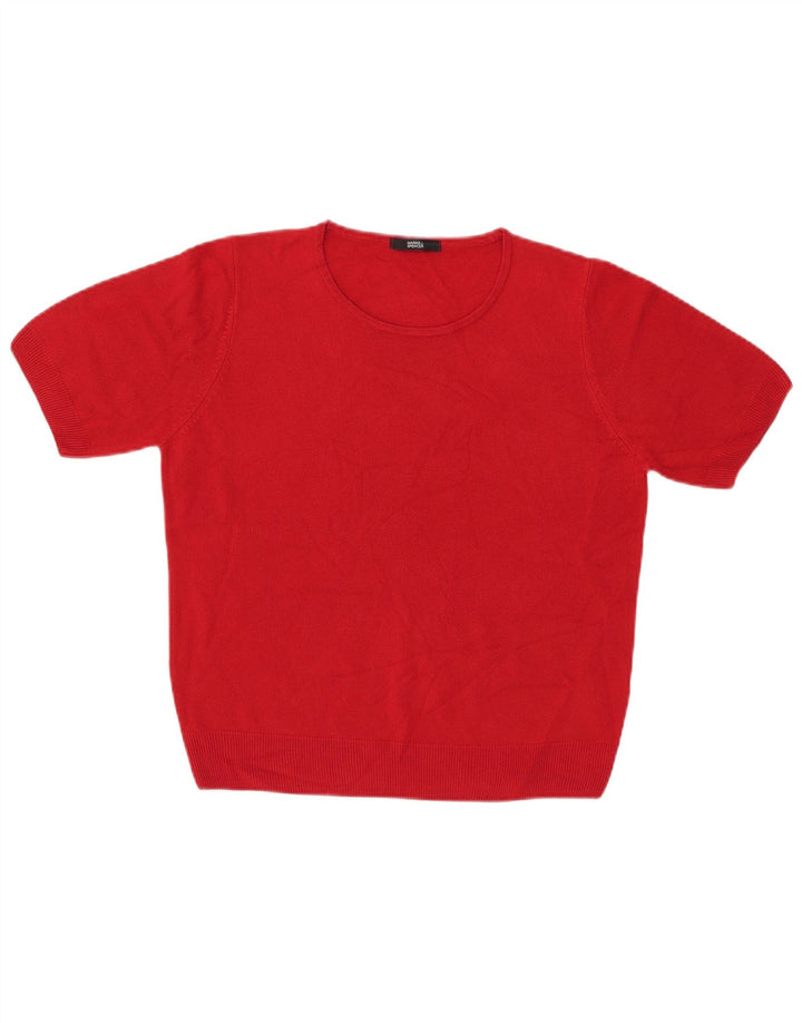 Maglione maglione girocollo da donna Marks & Spencer UK 16 grande rosso