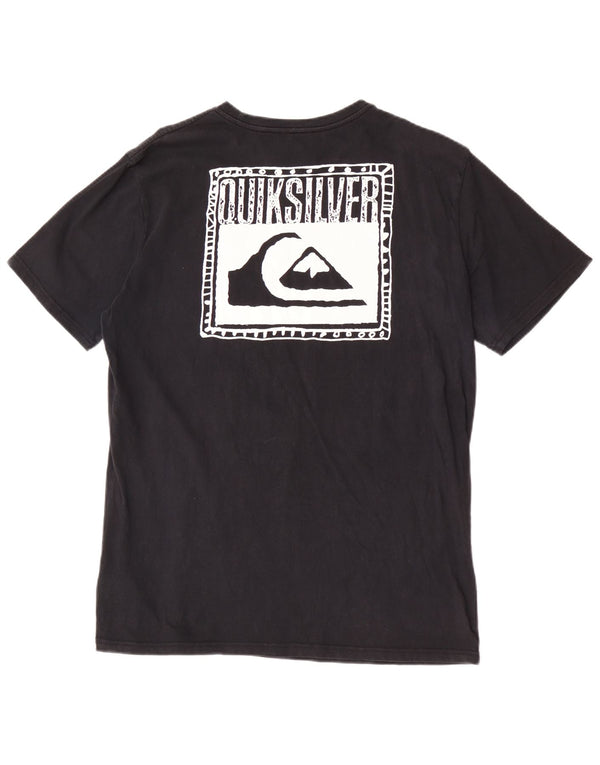 T-shirt grafica da uomo con vestibilità regolare Quiksilver, taglia grande, in cotone nero