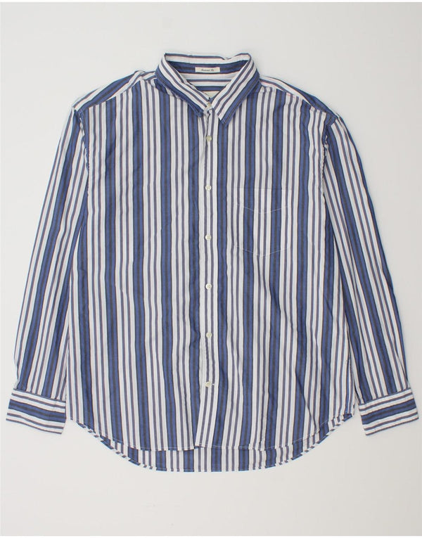 Gant Camicia da uomo vestibilità comoda taglia 39/40 cotone a righe blu medio