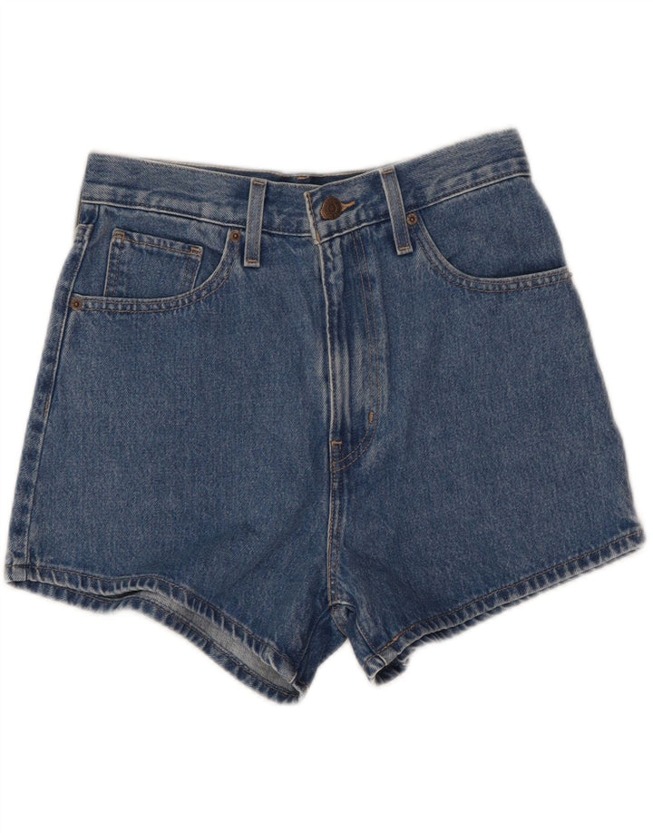 Pantaloncini di jeans a vita alta mamma da donna Levi's W28 cotone blu medio