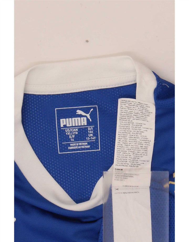 T-shirt grafica Puma Ragazzo Italia Top 13-14 anni Poliestere Blu