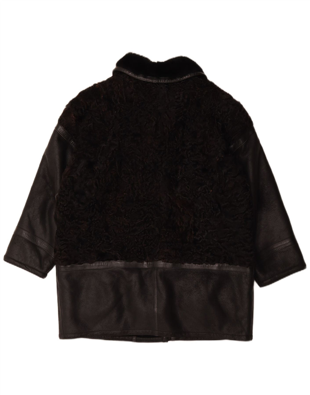Vintage Womens Oversized Coat IT 46 Large Black Colourblock
