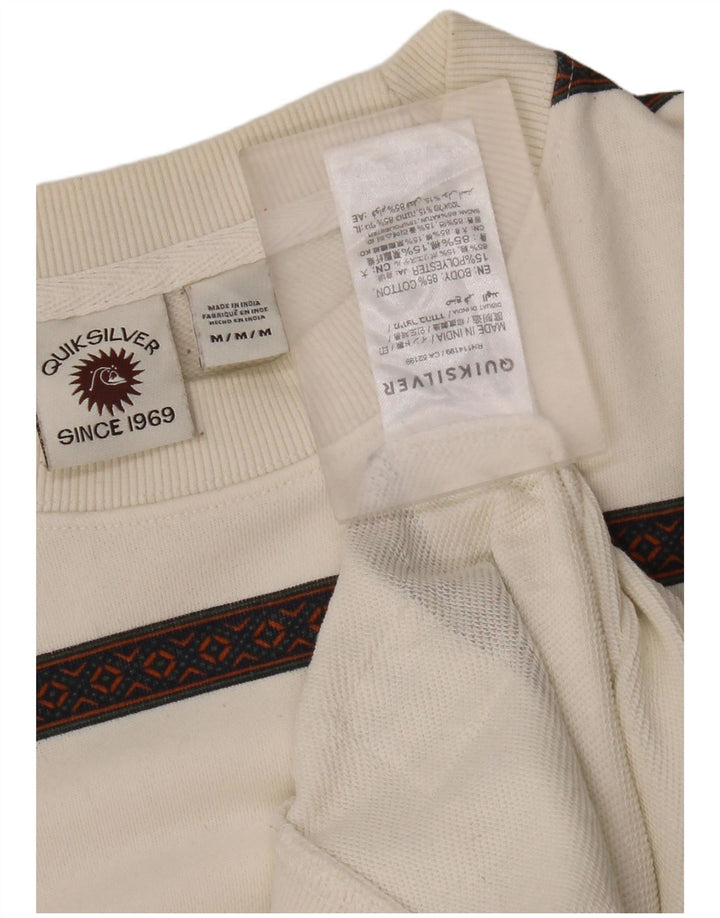 Felpa da uomo Quiksilver Maglione in cotone a righe bianche medie