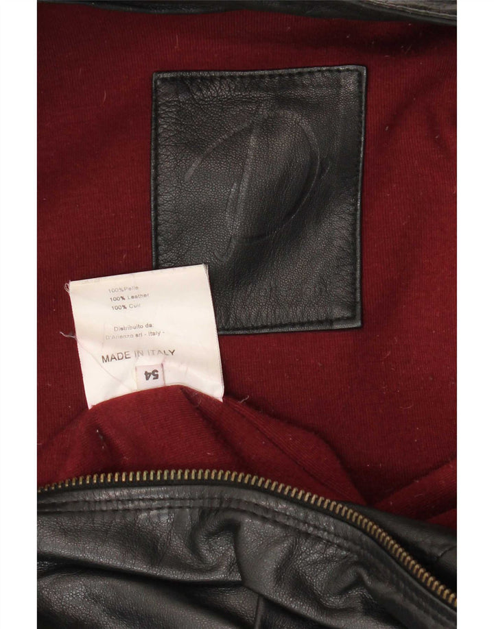 Giacca in pelle vintage da uomo IT 54 XL Nera