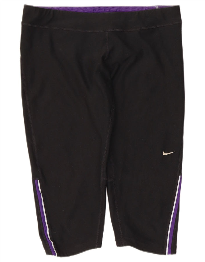 Pantaloncini sportivi Nike Dri Fit Bermuda da donna UK 14 Large Nero Poliestere
