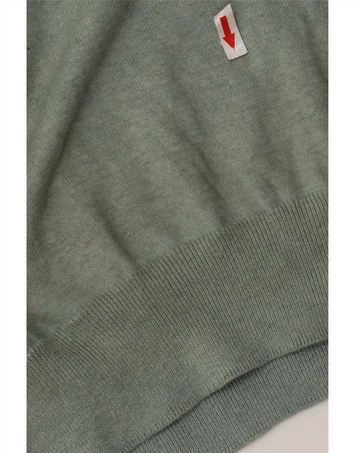 Maglione da uomo con scollo a barca Marks & Spencer in cotone verde medio
