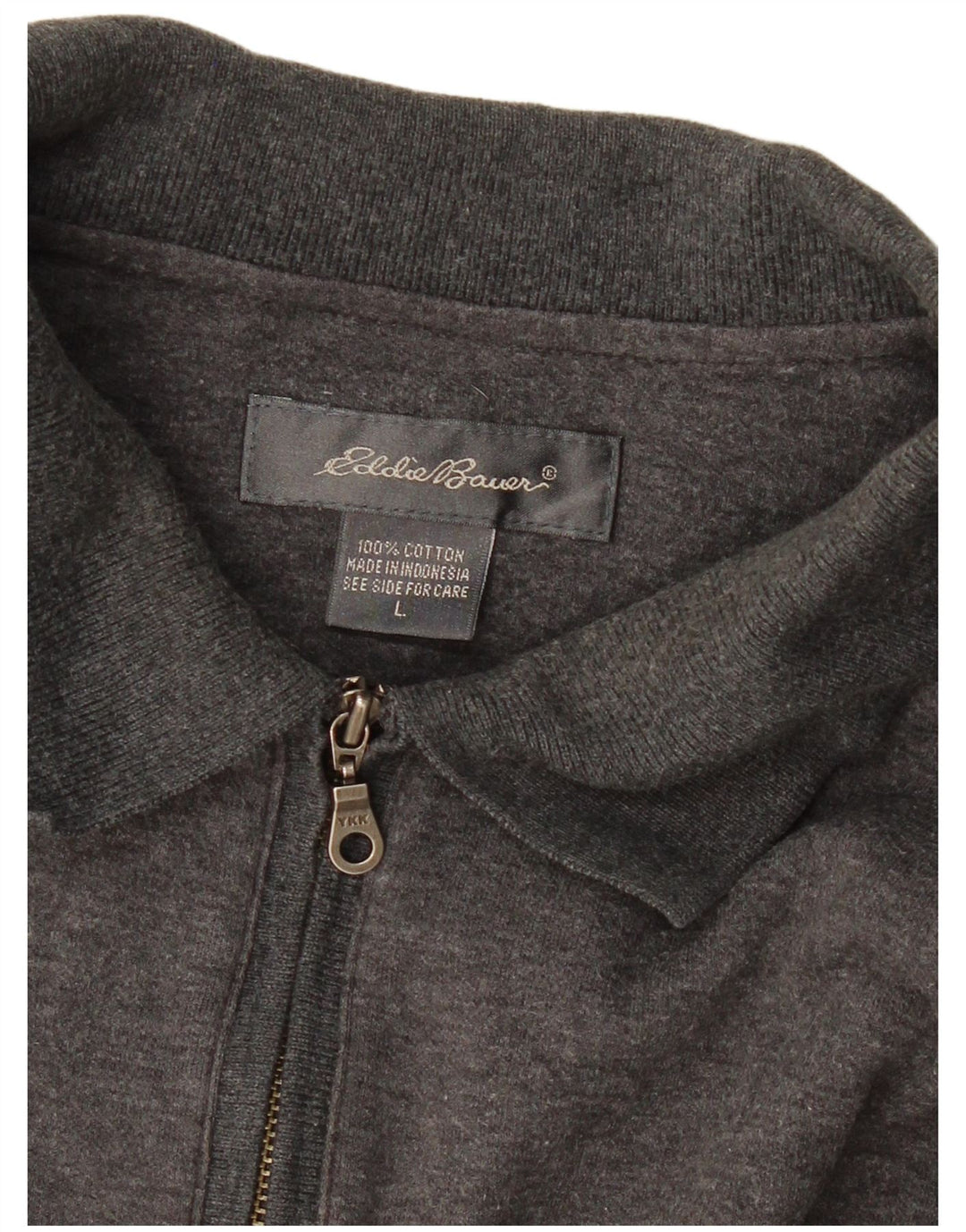 Polo da uomo a maniche lunghe EDDIE BAUER grande in cotone grigio