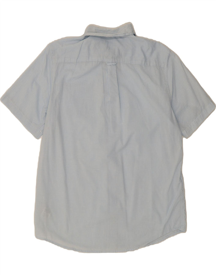 CHAPS Mens Easy Care Short Sleeve Shirt Large Blue Gingham Cotton Vintage Chaps and Second-Hand Chaps from Messina Hembry 