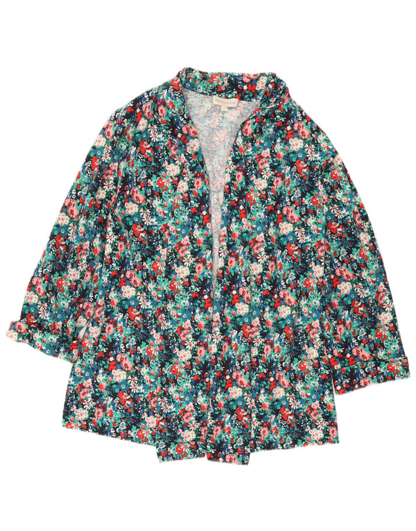 MONSOON Giacca blazer aperta da donna UK 14 Medio multicolore floreale