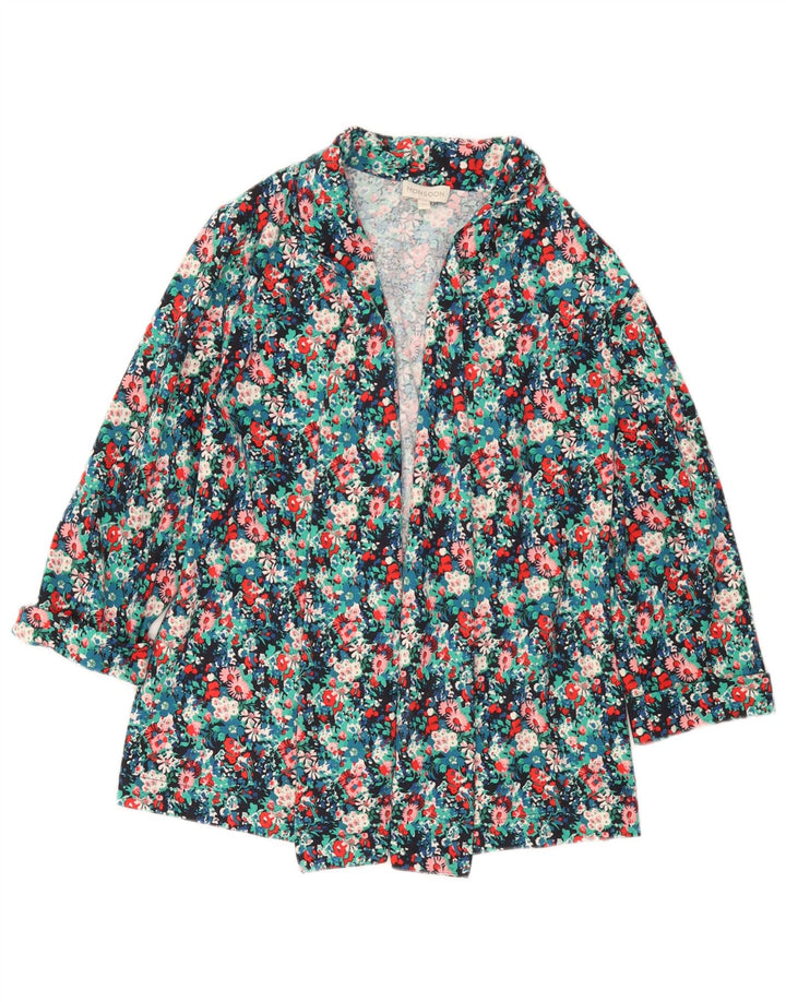 MONSOON Giacca blazer aperta da donna UK 14 Medio multicolore floreale